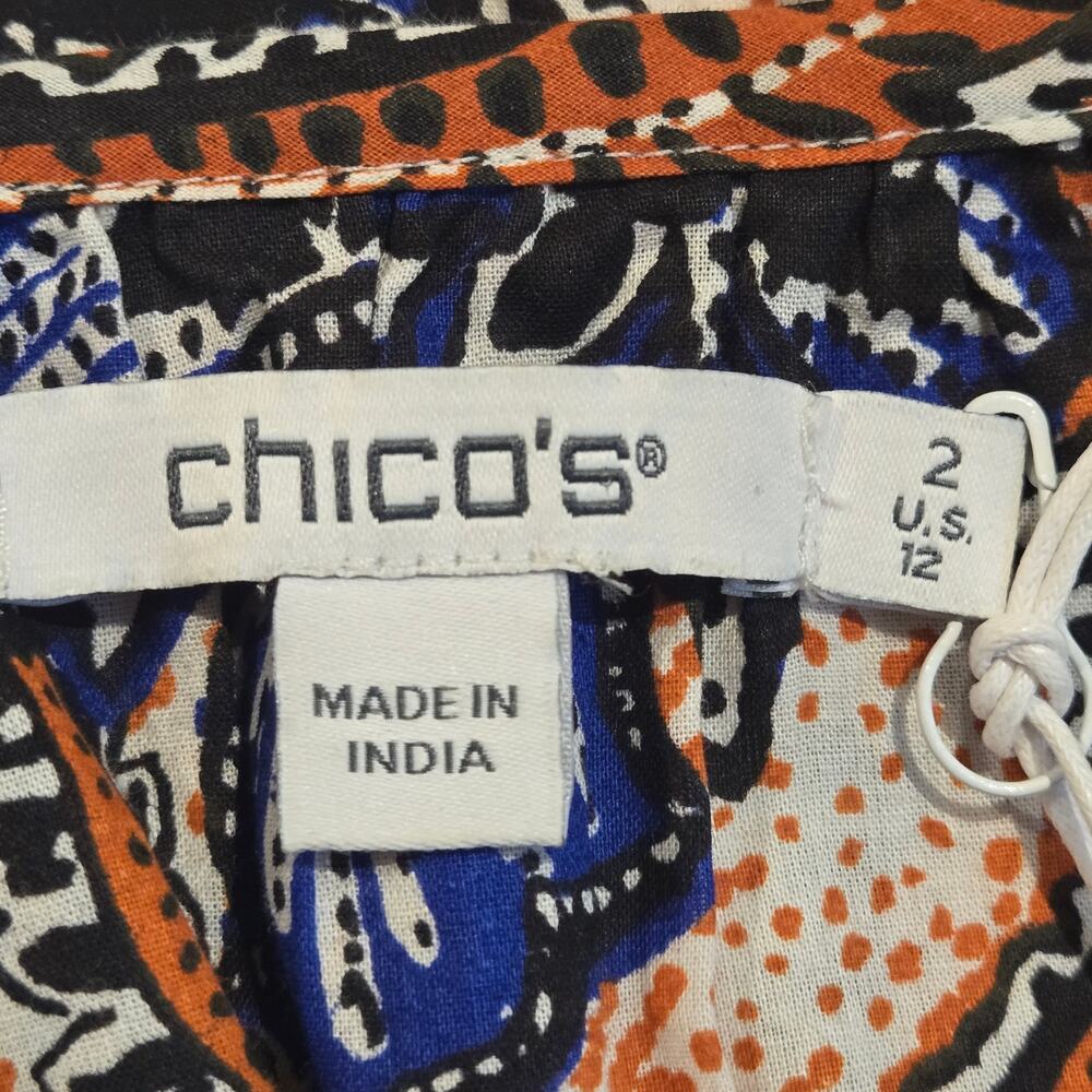Chico's Tiered Maxi Salsa Night Dress Burnished Clay Cotton NWT Size 2 (US 12) - Picture 9 of 10